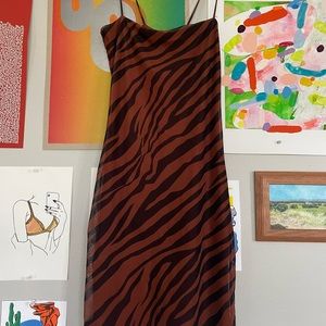 Small Tiger Print mesh mini dress
